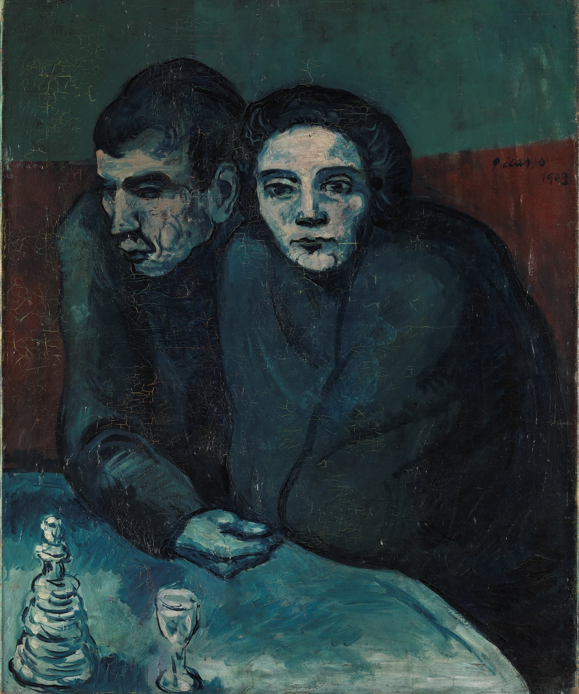 Picasso Man and woman in café